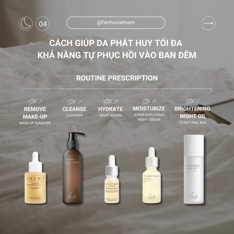 Routine phục hồi da vào ban đêm
