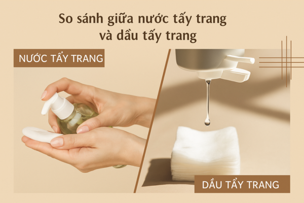 So sánh giữa nước tẩy trang và dầu tẩy trang