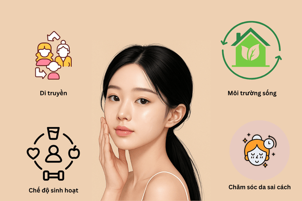Nguyên nhân gây tình trạng da hỗn hợp